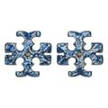 Tory Burch Jewelry | New Tory Burch Roxanne Painted Stud Earrings | Color: Blue/Silver | Size: Os