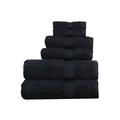 aztex 6 Piece Bale Set, 100% cotton towels, soft, luxury and absorbent. 2 x face cloths, 2 x hand towels, 2 x bath towels, 550gsm - Black