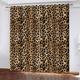 LRRSHOP Brown Insulated Curtains, 3D Printing Leopard Print Pattern Blackout Eyelet Curtains 90x90 inch Pencil Pleat Curtains for Living Room Bedroom Children's Room Window Decoration - 2 Panels