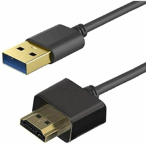 USB zu HDMI Kabel, 2M/6.6ft HDMI zu USB Kabel Adapter USB 2.0 Stecker zu HDMI Stecker Ladekabel