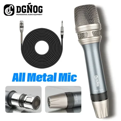 Microphone à main dynamique professionnel filaire entièrement en métal pour chant karaoké