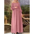 ZANZEA-Robe d'été élégante pour femme Abaya décontractée Robe de soirée Maxi Robe éducative