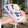 Disney-Coque de téléphone Stitch Cool Love Liquid Rope Funda étui mignon pour Xiaomi Mi 12T 12S