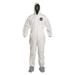 DUPONT PB122SWHXL002500 Hooded Disposable Coverall, 25 PK, White, SMS, Zipper