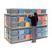 Global Industrial Record Storage Rack 96 W x 24 D x 60 H With Polyethylene File Boxes Gray