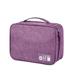 Anvazise Electronics Accessories Case Compartment Multifunctional Polyester Waterproof Data Cable Storage Bag Pouch for Daily Life Purple