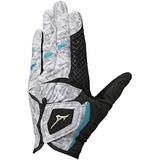 MIZUNO Golf Gloves Double Grip Men s Left Hand Artificial Leather + Silicone Print Processing/Synthetic Leather Gray/Sky Blue 21cm 5MJML051