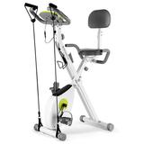 FitnessClub Folding Upright Cycling Exercise Bike w/ Backrest Magnetic Resistance Stationary (Green)