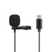 Suzicca JH-042 Type-C Lavalier Microphone Omni Directional Condenser Microphone Superb Sound for Audio and Video Recording Black