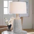 Scouts Mottled Gray Off-White Matte Glaze Ceramic Table Lamp