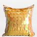 G Home Collection Luxury Yellow Textured Handmade Sequins Pillow 16"X16"