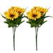 2 Artificial Sunflowers in Yellow - Fake Flowers Artificial Plant for Home Décor