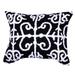 20 X 16 Inch Cotton Pillow with Vermicular Pattern, Set of 2, Black and White