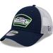 Men's New Era College Navy/White Seattle Seahawks Logo Patch Trucker 9FORTY Snapback Hat