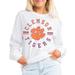 Women's Gameday Couture White Clemson Tigers Vintage Days Oversized Lightweight Long Sleeve T-Shirt