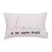 Waska Home Is My Happy Place Sentiment Linen Blend Lumbar Pillow by Evergrace Home in Neutral