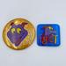 Disney Accessories | 2 Disney Figment Epcot Purple Dragon Mascot Buttons 3" Round & 2" Square Pinback | Color: Blue/Gold | Size: Os