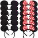 Disney Costumes | 12 Pack Mouse Costume Deluxe Fabric Ears Headband | Color: Black/Red | Size: One Size