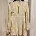 Free People Dresses | Free People Champagne Lace Long Sleeve Dress | Color: Cream/Gold | Size: M