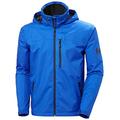 Helly Hansen Men's Hooded Crew Midlayer Fleece Lined Waterproof Windproof Rain Jacket, 606 Deep Fjord, L