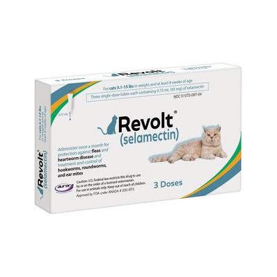 Revolt Topical Solution for Cats, 5.1-15 lbs, (Blue Box), 3 Doses (3-mos. supply)