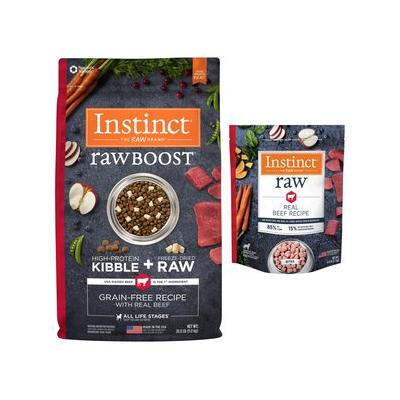 Instinct Raw Boost Recipe with Real Beef & Freeze-Dried Raw Pieces Dry Food + Frozen Raw Bites Real Beef Recipe Dog Food