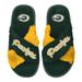 Women's FOCO Green Bay Packers Two-Tone Crossover Faux Fur Slide Slippers