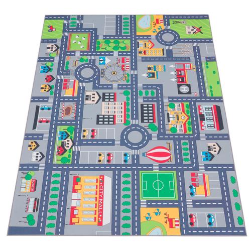 Kinderteppich PACO HOME ""Bino 576"" Teppiche Gr. B: 160cm, 4mm, L: 220cm, grau Kinder Kurzflor, Straßen-Spiel-Teppich, Kinderzimmer