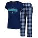 Women's Concepts Sport Navy/Gray Seattle Mariners Badge T-Shirt & Pajama Pants Sleep Set