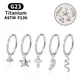 Boucles d'Oreilles Piercing en Titane pour Femme ASTM F136 G23 16G Septum 8mm Pendentif Bijoux