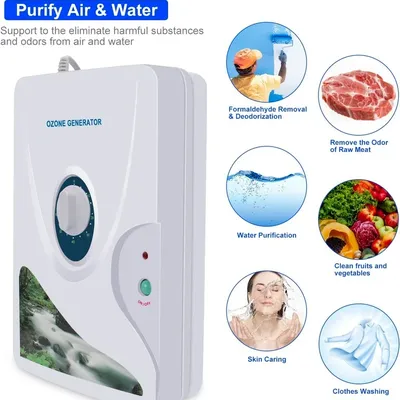 Générateur d'ozone portable 600mg machine à ozone O3 pour l'air domestique l'eau les fruits le