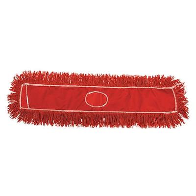 TOUGH GUY 56FJ77 37-1/2 in L Dust Mop, Snap On Connection, Cut-End, Red, Nylon