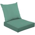 2-Piece Deep Seating Cushion Set Plain Green Sheen solid color It is green sheen color Outdoor Chair Solid Rectangle Patio Cushion Set