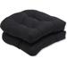 Outdoor/Indoor Fortress Canvas Black Wicker Seat Cushion (Set of 2)