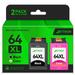 64XL Ink Cartridge for HP Ink 64 for HP 64 Ink Cartridge for HP Envy Photo 7858 7855 7155 6255 6252 7120 6232 7158 7164 Printer (1 Black 1 Tri-Color)