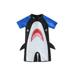 Suanret Infant Toddler Baby Boys Shark Fins Rashguard Swimwear Patchwork Short Sleeve Swimsuit Sunsuit Blue 3-4 Years