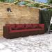vidaXL Patio Sofa Sectional Sofa Couch Loveseat Outdoor Armchair Poly Rattan - 27.6" x 27.6" x 24"