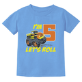 5th Birthday Truck Theme Tstars T-Shirt - Perfect Gift for 5 Year Old Boys - Kids Fun Themed Birthday Apparel - Unique Truck Design Tee for Five Year Old Celebrations X-Small California Blue