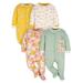 Gerber Baby Girl Sleep n Play Footed Pajamas 4-Pack