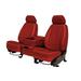 CalTrend Front Solid Bench Carbon Fiber Seat Covers for 2012-2015 Toyota Tacoma - TY454-02FA Red Insert and Trim