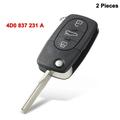 2x Remote Key Fob for Audi A3 A4 A6 A8 Quattro TT RS4 1994-2005 4D0 837 231 A