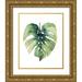 Popp Grace 20x24 Gold Ornate Wood Framed with Double Matting Museum Art Print Titled - Custom Paradise Palm Leaves on white I