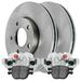 AutoShack Front Brake Calipers Ceramic Pads Rotors Kit Driver and Passenger Side Replacement for 2005-2007 Mazda 3 2006-2007 Mazda 5 2.3L FWD BCPKG0528