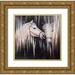 Atelier B Art Studio 15x15 Gold Ornate Wood Framed with Double Matting Museum Art Print Titled - TWO WHITE HORSES KISSING