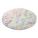 Round Area Rugs Shaggy Circle Area Rug for Living Room Soft Fuzzy Carpets for Kids Room Bedroom 48.03x48.03 inches Rainbow