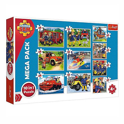 Mega Puzzle Box Feuerwehrmann Sam 10 in 1 Puzzle 20, 35 und 48 Teile