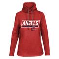 Women's Levelwear Red Los Angeles Angels Loop Fleece Scuba Neck Pullover Hoodie