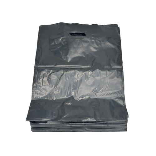 500x Polytragetaschen DKT mit Griffloch 40 x 45 + 5 cm 50 my schwarz