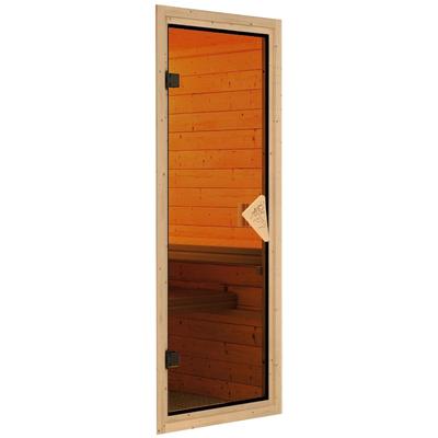 Saunatür KARIBU "Türpaket 38 + 40 mm Classic Bronze", braun (bronziert), B:65,60cm, Holz, Glas, Türen