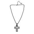 Kette mit Anhänger "Kreuz", Damen, Gr. one size, Metall, schwarz, COLLEZIONE ALESSANDRO, Basic, Halsketten, mit Kreuzanhänger